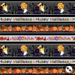 Blank Quilting Spooky Aura Border Stripe Black Blank Quilting Spooky Aura Border Stripe Black