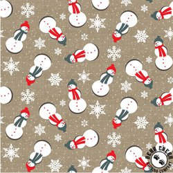 Michael Miller Fabrics Oh Deer Winter is Here Snowmies Linen