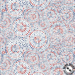 Blank Quilting Hexi-Dots 108 Inch Wide Backing Fabric Concentric Hexi-Dots Patriotic