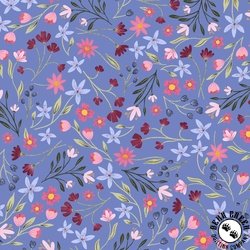 P&B Textiles Flutter Blooms Mini Blooms Blue