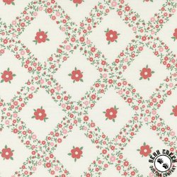 Moda Rosemary Cottage Trellis Cream/Strawberry