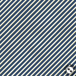P&B Textiles Joyful Candy Can Stripe Dark Blue