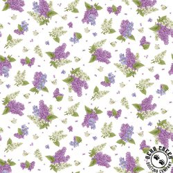Henry Glass Bloomerang Small Tossed Lilac and Butterflies