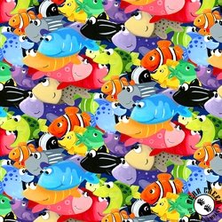 Susybee Under The Sea Allover Fish Multi Susybee Under The Sea Allover Fish Multi