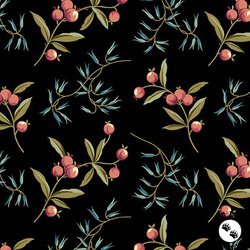 Andover Fabrics Dahlia Coralberry Dusk