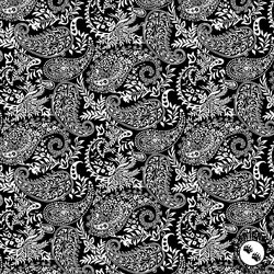 Blank Quilting Black Tie II 108 Inch Wide Backing Fabric Paisley Black/White
