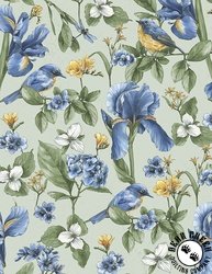 Wilmington Prints Among The Irises 108 Inch Wide Backing Fabric Large Florals Green