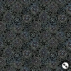 P&B Textiles Still Life Mini Graphic Floral Black/Blue P&B Textiles Still Life Mini Graphic Floral Black/Blue