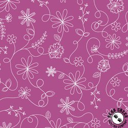 Maywood Studio Kimberbell Basics Swirl Floral Violet Red