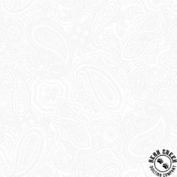 Blank Quilting Paisley Jane 108 Inch Wide Backing Fabric White on White Blank Quilting Paisley Jane 108 Inch Wide Backing Fabric White on White