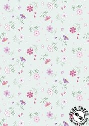 Lewis and Irene Fabrics Pressed Flowers Floral Affections Pale Teal Lewis and Irene Fabrics Pressed Flowers Floral Affections Pale Teal