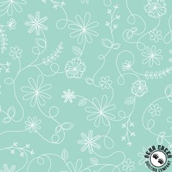 Maywood Studio Beautiful Basics Swirl Floral Aqua