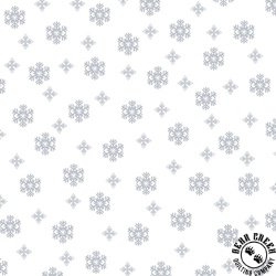 Henry Glass Quilter's Flour VI Small Snowflake White on White