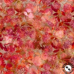 In The Beginning Fabrics Allure Mums Red
