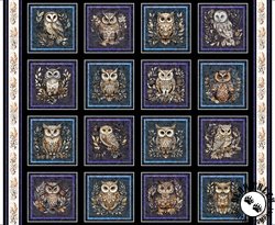 QT Fabrics Night Owls Owl Picture Patches Black QT Fabrics Night Owls Owl Picture Patches Black