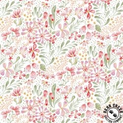 P&B Textiles Country Poetry Tossed Floral White P&B Textiles Country Poetry Tossed Floral White