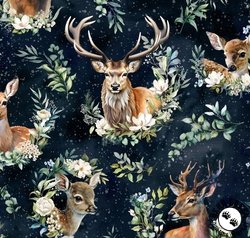 Hoffman Fabrics Forest Fawn Deer Midnight Hoffman Fabrics Forest Fawn Deer Midnight
