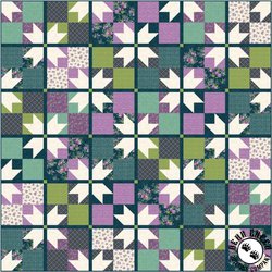 Pretty Purple Petals Small Stars Free Quilt Pattern