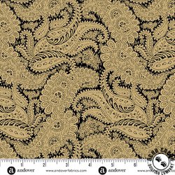 Andover Fabrics Carolina Broad Damask Black