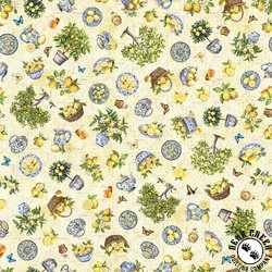 QT Fabrics Citrus Bliss Lemons and Flora Parchment QT Fabrics Citrus Bliss Lemons and Flora Parchment