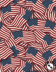 Wilmington Prints Stars of Valor Packed Flags Multi Wilmington Prints Stars of Valor Packed Flags Multi