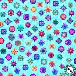 QT Fabrics Royale Ditzy Turquoise QT Fabrics Royale Ditzy Turquoise