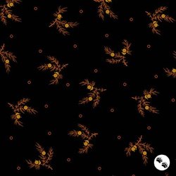 Andover Fabrics Carolina Tossing Sprig Black/Gold Andover Fabrics Carolina Tossing Sprig Black/Gold