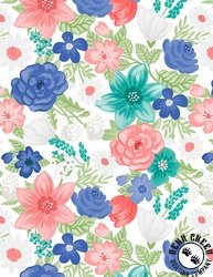 Wilmington Prints Darlin' Garden Packed Floral White