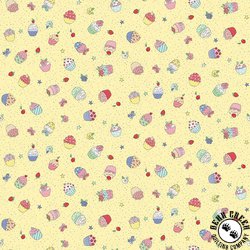 Andover Fabrics Afternoon Tea Cupcake Confetti Yellow