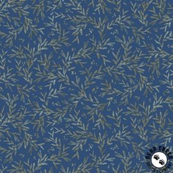 P&B Textiles Joyful Pine Branch Vines Blue P&B Textiles Joyful Pine Branch Vines Blue