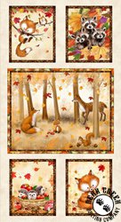 P&B Textiles Fall Friends Forest Friends Blocks Panel