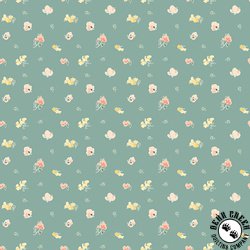 Riley Blake Designs New Beginnings Sweet Peas Teal