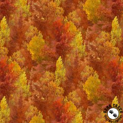 P&B Textiles Autumn Retreat Tree Texture Orange