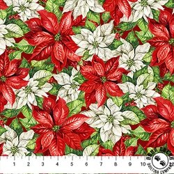 Northcott Holiday Joy Packed Poinsettia Red/Multi Northcott Holiday Joy Packed Poinsettia Red/Multi