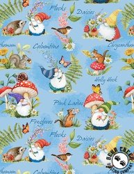 Wilmington Prints Gnome Grown Gnomes All Over Blue Wilmington Prints Gnome Grown Gnomes All Over Blue