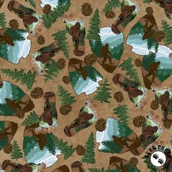 P&B Textiles Bigfoot Country Sasquatch Toss Brown