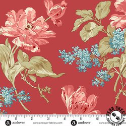 Andover Fabrics Lighthouse Front Porch Bouquet Red Roof