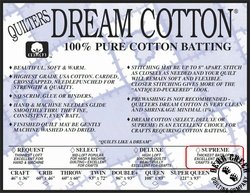Quilters Dream Batting Natural Cotton - Supreme (King 120 Quilters Dream Batting Natural Cotton - Supreme (King 120