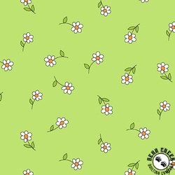 Andover Fabrics Flutter Daisies Green