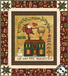 Up on the Housetop Santa Stop Here Free Quilt Pattern