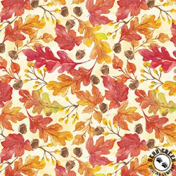 Blank Quilting Autumn Blessings Autumn Leaves Ivory