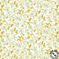 P&B Textiles Bunnies and Blooms Packed Mini Floral Green/Yellow