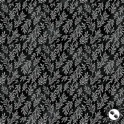 Hoffman Fabrics Midnight Perch Ferns Onyx/Silver