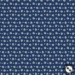 Benartex Classic Keepsakes in Blue Little Flowers Bud Navy Blue