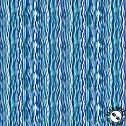 Andover Fabrics Deep Blue Sea Wave Stripe Light Blue Andover Fabrics Deep Blue Sea Wave Stripe Light Blue