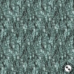 Clothworks Night Whispers Feathers Teal