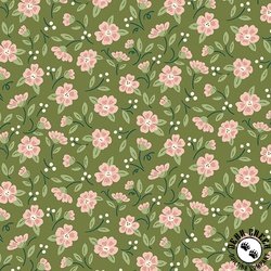 Andover Fabrics Heartland In Bloom Evergreen