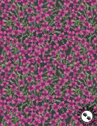 Wilmington Prints Midnight Garden Small Floral Black/Purple