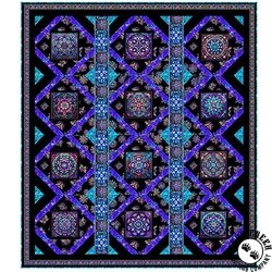 QT Fabrics Night Flight Butterfly Glass  Whole Cloth Quilt Panel
