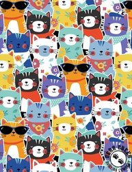 Wilmington Prints Fe-Line Frisky Packed Cats Multi Wilmington Prints Fe-Line Frisky Packed Cats Multi